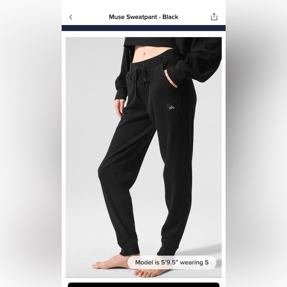 ALO Yoga Muse Sweatpants Black XS